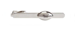 Rugby Ball Rhodium Plated Tie Clip