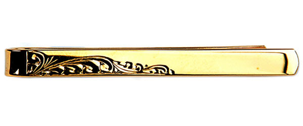 Leaf Design Gold Tie Slide