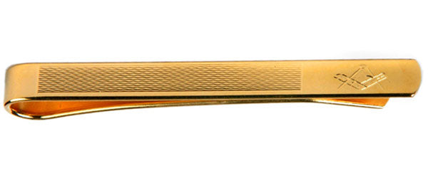 Masonic Engraved Gold Plate Tie Slide