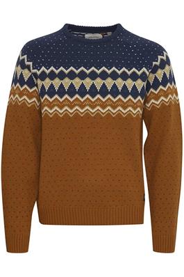 Blend Fair Isle Crew Knitwear - Mustard