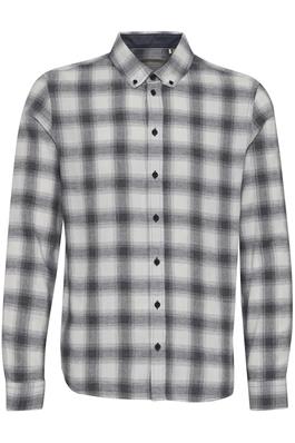 Blend Button Down Check Shirt - Stone