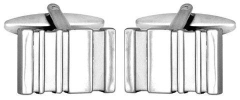 Shiny/Mat Rectangular Rhodium Plated cufflinks