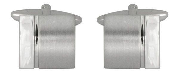 Curved Square Brushed/Shiny Cufflinks