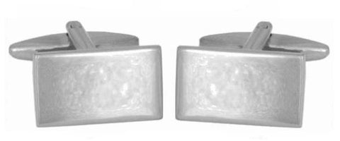 Shiny Plain Rectangle Rhodium Plated Cufflinks