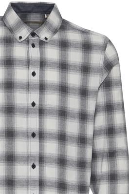 Blend Button Down Check Shirt - Stone