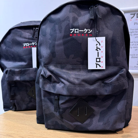 BROKEN Black Camouflage Backpack