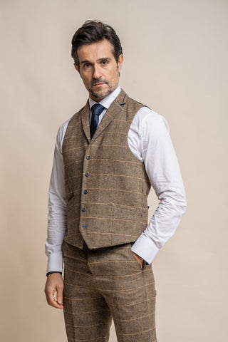 Albert Brown Tweed Waistcoat