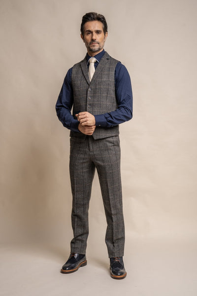 Albert Grey Tweed Waistcoat
