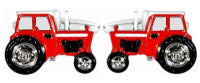 Red Tractor Rhodium Plated Cufflinks