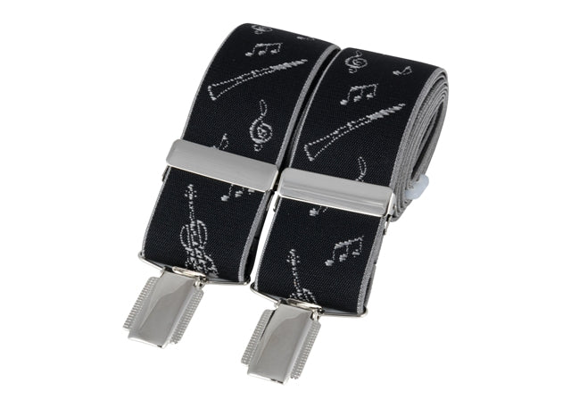 Black Musical Instruments 35mm Silver Clip Braces