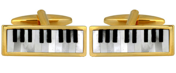 Piano Keyboard MoP & Onyx Gold Cufflinks