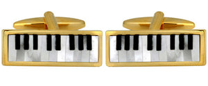 Piano Keyboard MoP & Onyx Gold Cufflinks