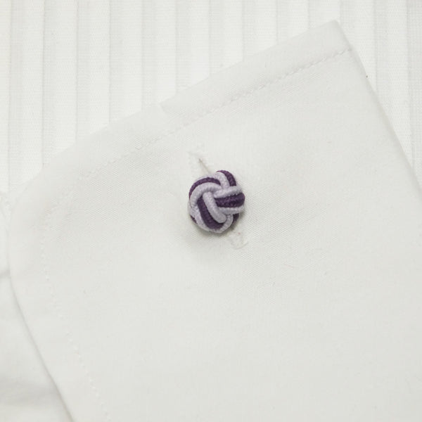 Purple & Violet silk knot in a double cuff shirt