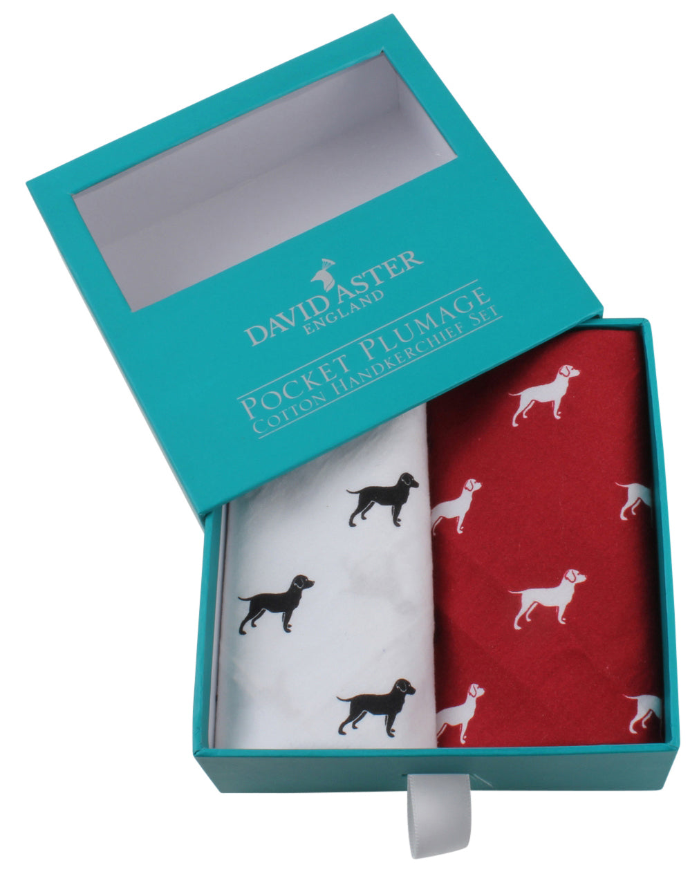 Red & White Dog Print Handkerchief Set