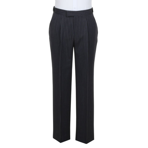Black Herringbone Three Piece Suit with Pinstripe Trousers Ex Hire –  Richard Paul Menswear