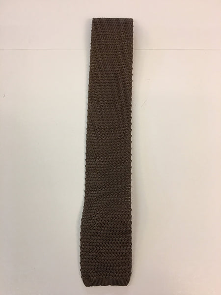 Plain nutmeg coloured Knitted Silk Tie