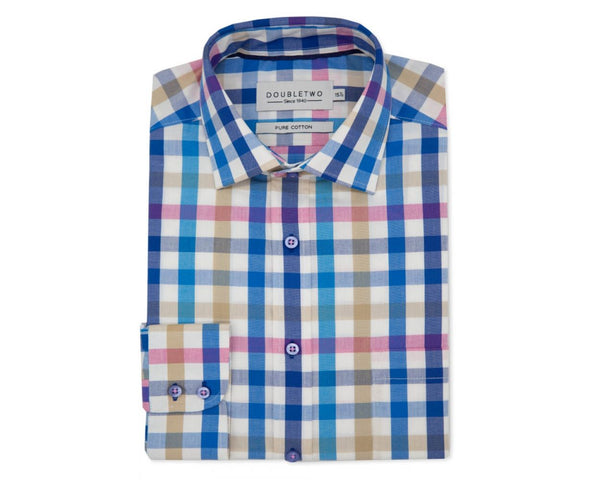 Pink Large Check Long-sleeve Shirt